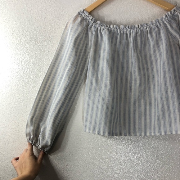 Brandy Melville Striped Off Shoulder Top - Picture 3 of 5